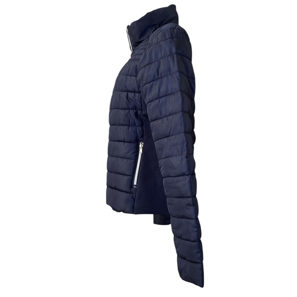 Ci Sono Faux Fur Lined Navy Puffer Jacket Women’s Size M Winter Wardrobe - Picture 4 of 13